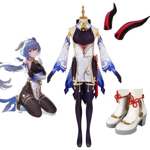 Genshin Impact Ganyu Cosplay Costume Shoes Full Set Custom Made Carnival Halloween Sexy Dress
