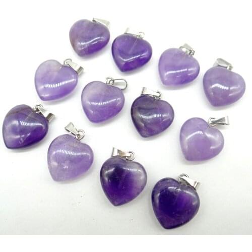 Natural stone Turquoises lapis Opal Quartz crystal tiger eye charm heart pendant for diy jewelry making Necklace Accessories30PC