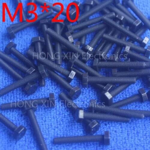 M3*20 20mm black 1pcs Hexagonal nylon Screws plastic Insulation bolts Fasteners brand RoHS compliant PC/board DIY hobby screw