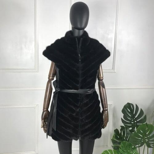 Fur Vest Natural Mink Fur Coat Jacket Ladies Fashion Winter Women Commuting-Leisure High-End