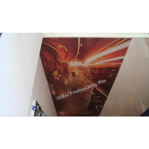 3D-0526 night scene fantastic Golden light stretch ceiling film suitable for wall mural decoration
