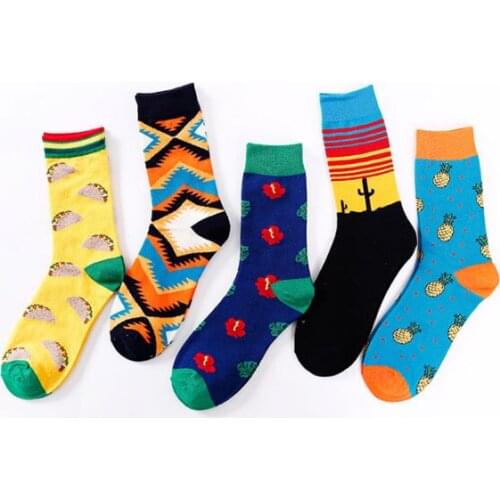 New Style Fashion Creative Pattern Assorted Colors Cotton Socks High-Quality Hip-Hop Skateboard Street Sports Socks