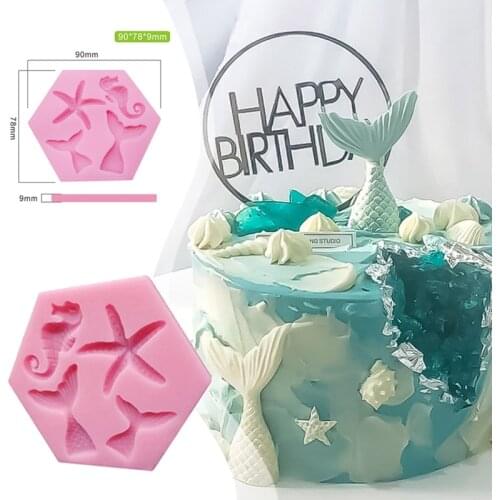 Mermaid Tail Starfish Silicone Mold For Fondant Chocolate Epoxy Sugarcraft Mould Pastry Cupcake Decorating Kitchen