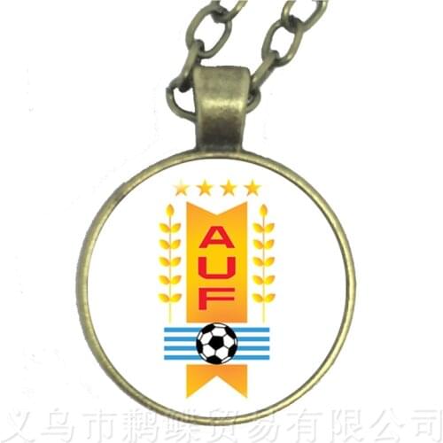 Uruguay, Spain Football Team LOGO Abudhabi Waka Necklace 2018 Titan Cup Mascot Logo Football Necklace Fans Souvenir