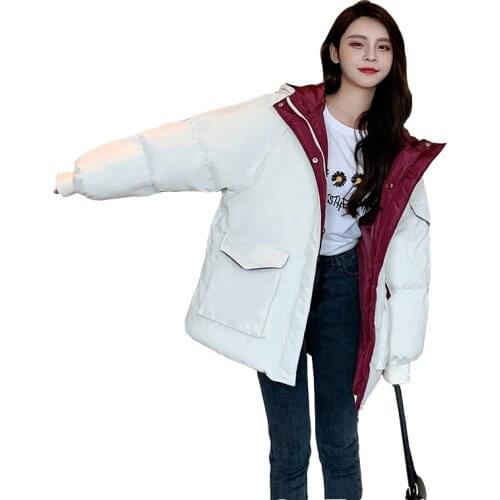 Down Cotton Woman New Female Korean Loose Down Cotton Jacket Winter Jackets Female Short Bread Pie Overcoming Cotton Overcoat