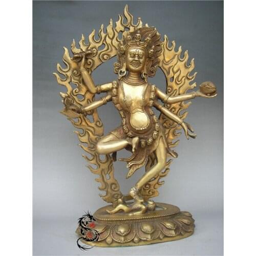 RARE OLD Tibet Copper Buddhist MA JI LA statue,The Vulcan of Tibet,Free Shipping