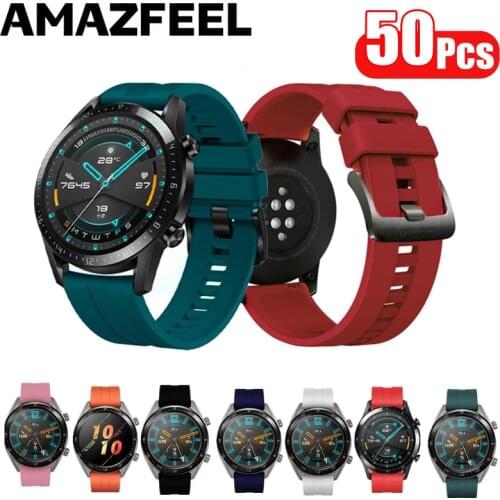50Pcs/Pack 22mm Watch Strap For Huawei watch GT 2 46mm Bracelet Watch Band For Huawei watch GT GT 2e 2 pro Band Silicone