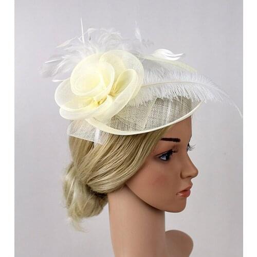 Girl Flower Gauze Feather Net Veil Fascinator Hair Clip Hat Headpiece Cocktail Party