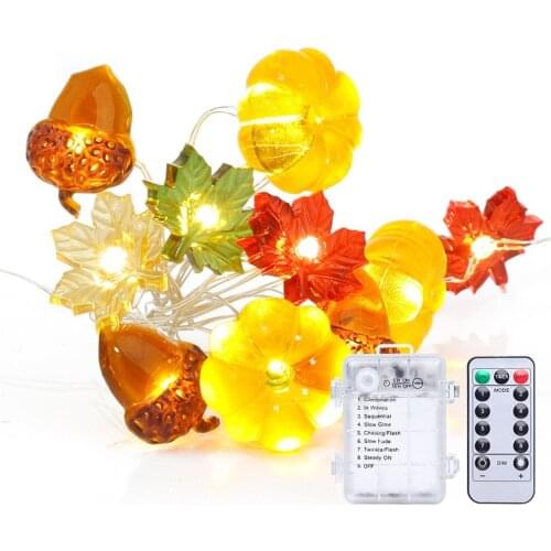 Led String Lights Acorn Pumpkin Maple Leaf Shape Lights For Bedroom Christmas Parties Wedding Centerpiece Decoration Lights