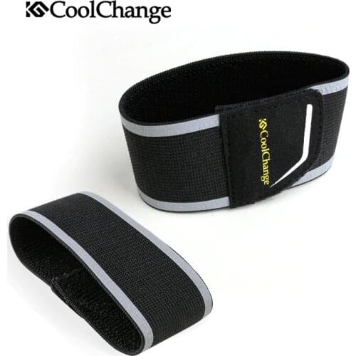 CoolChange Safety Cycling Reflective Straps Single Leg Strap Cycling Clip Reflective Cycling Safety Beam Belt Foot Straps