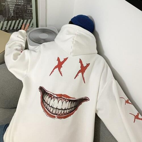 Smile joker Sweatshirt Hoodies Men and women Hip Hop Funny Autumn Streetwear Hoodies Sweatshirt For Couples Clothes streetwear