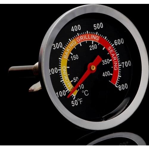 Stainless Steel Barbecue BBQ Smoker Grill Thermometer Temperature Gauge 10-400