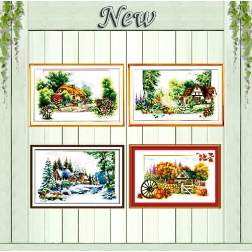 Springs rhythm scenery decor painting counted print on canvas DMC 11CT 14CT Chinese Cross Stitch kits embroidery needlework Set