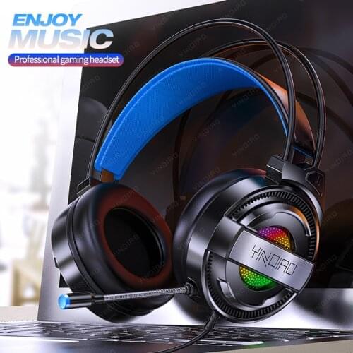 YOUXIU Gaming Headset Professional Wired Gaming Headphone with Mic RGB Colorful LED Lighting for PC Phone PS4 XBOX Switch Gamer