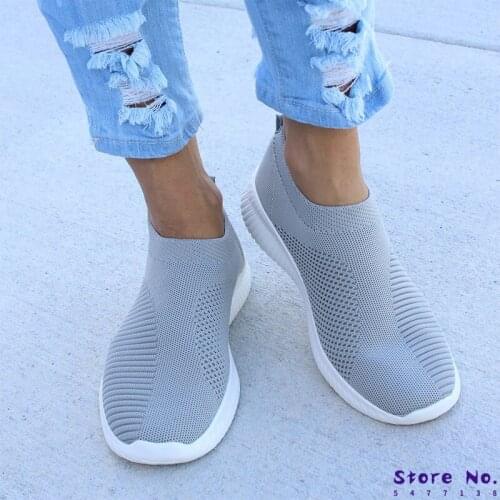 Women Shoes Slip On 2019 vulcanize Shoes Flat Loafers Chunky Sneaker Women Shoes Breathable Mesh basket femme sneakers women