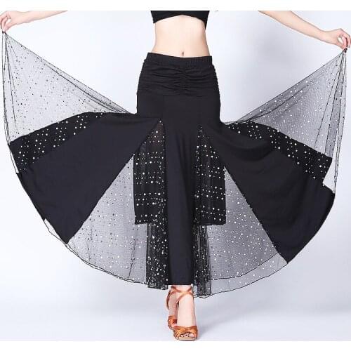Women Modern Sequins Ballroom Dance Skirt Practice Performance Ballroom Dance Wear Ballroom Dance Competition Dresses