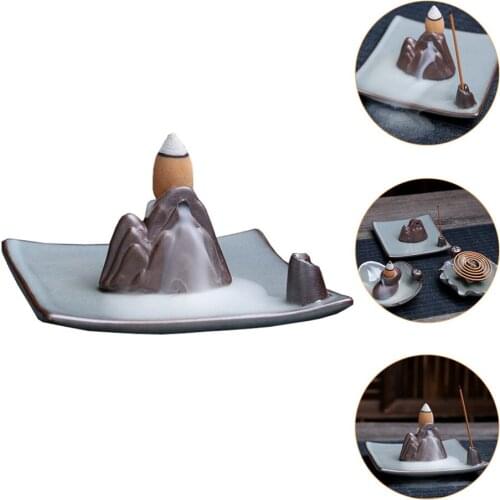 1pc Creative Back Flow Incense Burner Delicate Incense Burner for Home (Grey)