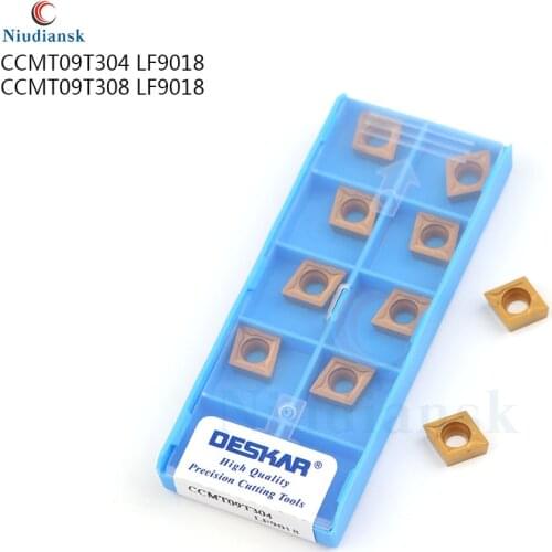 10PCS CCMT09T304 CCMT09T308 LF9018 External turning Tool 100% original carbide Insert CNC lathe turning Insert for Steel parts