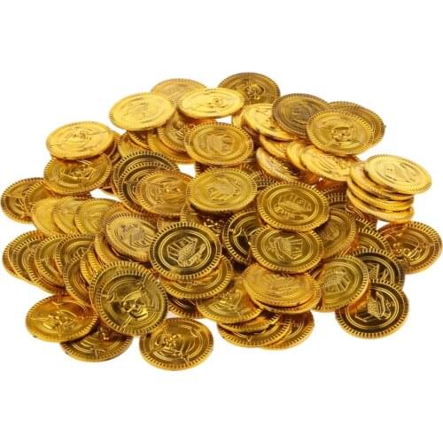 100pcs/Lot Pirate Gold Coin Toy Board Game Prize Award Kid Xmas Gift