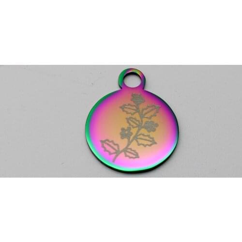 20pcs Stainless Steel Birth Flower Charm December Holly Stainless Steel Pendant Birthday Gifts Charm DIY Handmade Accessories