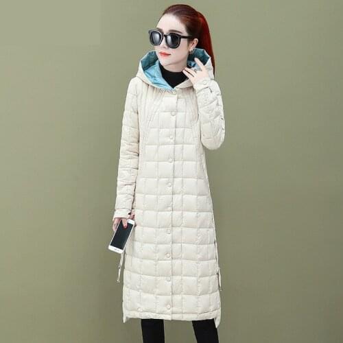 2021 New Winter Women Collection Coat Winter Jacket Women Below Knee Length Warm Long Parka Quilting Hooded Wind Coat