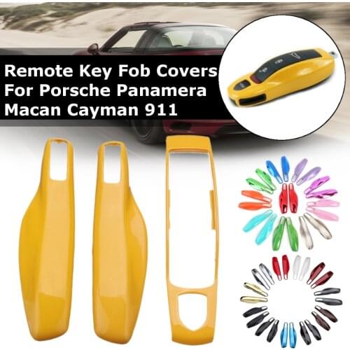 3pc Car Remote Key Case Fob Covers Set For Porsche/Panamera/Spyder/Carrera Macan Boxster Cayman Cayenne 911 970 981 991 92A 2013