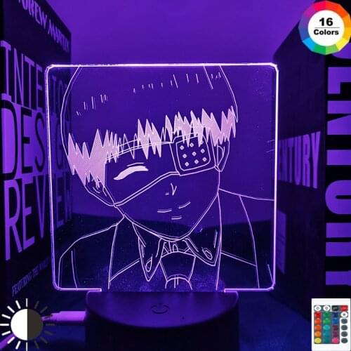 3d Lamp Anime Tokyo Ghoul Ken Kaneki Light for Kids Bedroom Decor Night Light Birthday Gift Manga Gadget Tokyo Ghoul Lamp Kaneki