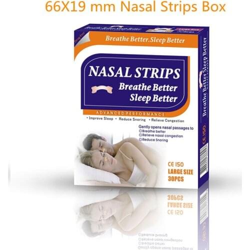 60pcs=2boxes (66x19mm) Better Breathe Nasal Strips Relieve Nose Congestion Stop Snoring Nose Strips Easier Sleeping Health Care
