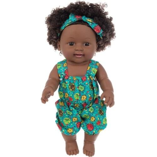 American Reborn Black Doll Handmade Silicone Vinyl Baby Soft Lifelike Newborn Baby Doll Toy Girl Christmas Gift