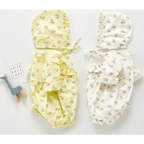 Angoubebe 203H24 Fall 2020 baby one-piece clothes newborn baby girl cute fresh floral hawaiian clothes outer wearing