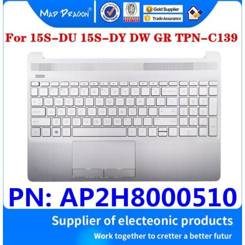 AP2H8000510 For HP TPN-C139 15s-dy 15s-du 15-CS Laptops Silver Palmrest Upper Cover Case C shell With US W/N Backlight Keyboard