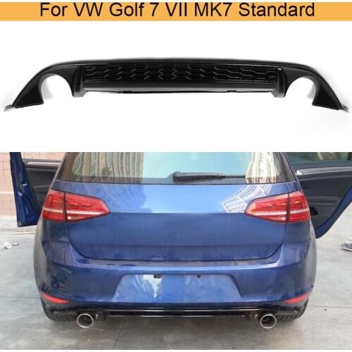 Car Rear Bumper Lip Spoiler Diffuser For Volkswagen VW GOLF VII 7 MK7 Standard GTI 2014 - 2017 PP dual exhaust one outlet