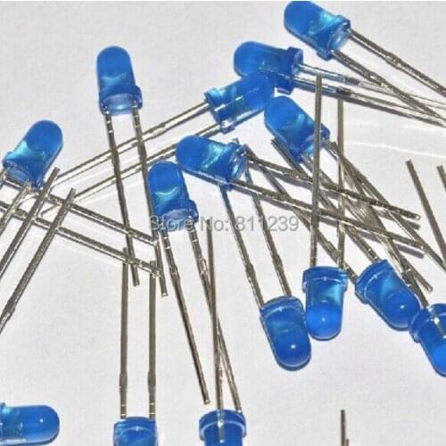 Free shipping 1000pcs Blue LED 3MM Blue light-emitting diode Blue turn Blue