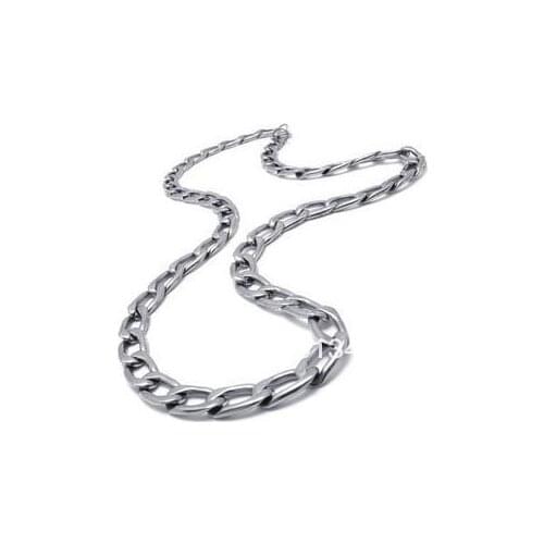 Free ship! classic mens jewelry Mirror finish 100% Stainless Steel 7mm figaro link chain necelace,21.6