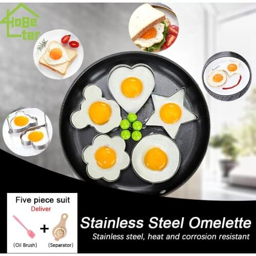 Stainless Steel 5Style Fried Egg Pancake Shaper Omelette Mold Mould Frying Egg Cooking Tools Kitchen Accessories Gadget Rings