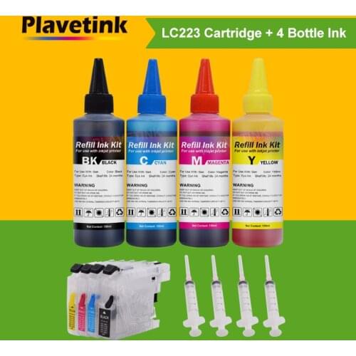 Plavetink 400ml Printer Ink + LC221 LC223 LC225 LC227 LC229 Dye Ink Cartridge For Brother LC 223 XL MFC-J4420DW J4620DW J4625DW