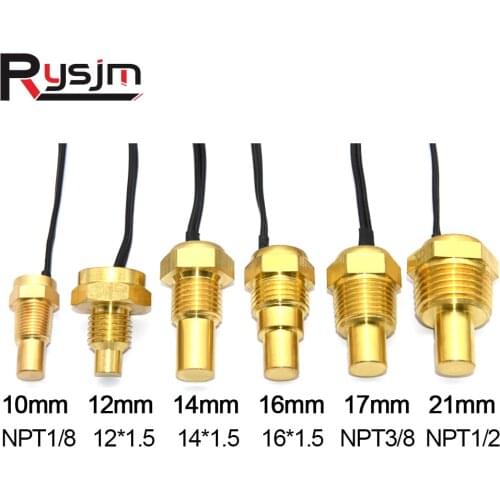 10MM 12MM 14MM 16MM 17MM 18MM 21MM Water Temperature Sensor Universal For 12V/24V Digital Car Truck Gauge Electric Meter NPT1/8