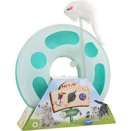 Pet Crazy Play Disk With Spring Rat Toy Cat Turntable Joyless Mouse Dog Cat Play Toys