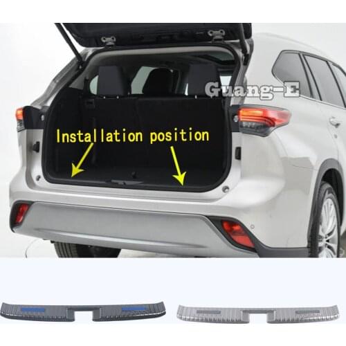 For Toyota Highlander 2020 2021 2022 Car Inner Inside Rear Bumper Trim Stainless Steel Scuff Sill Trunk Plate Pedal Moulding