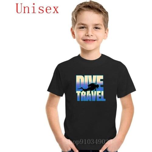 Scu-ba diving design dive travel t shirt children Natural cotton shirts for kids 2020 boy clothes Hipster Hot Sale girl clothes