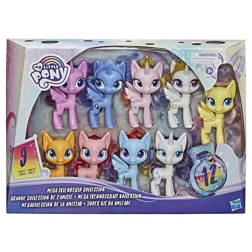 Hasbro Genuine My Little Pony Model Twilight Sparkle, Applejack, Rainbow Dash, Pinkie Pie Princess Girl Family Portrait Doll