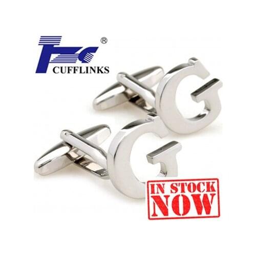 G Letter Alphabet Cufflink Cuff Link 2 Pairs Free Shipping Promotion