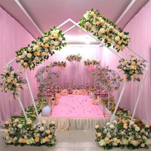 Artificial Road Leading Flower Wedding Background Board Corner Flower Wedding Floral Decoration Arch Flower centerpiece row