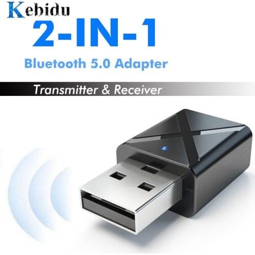 KEBIDU USB Bluetooth Receiver Transmitters 5.0 Wireless Audio Music Stereo adapter Dongle for TV PC Bluetooth Speaker Headphone