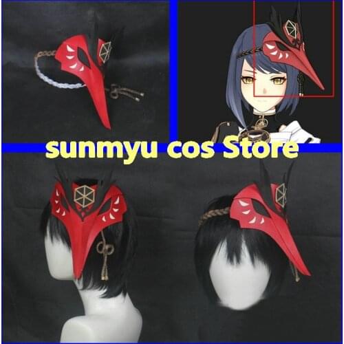 Game Genshin Impact Kujou Sara Mask Headwear Head accessory Cosplay CostumeHalloween