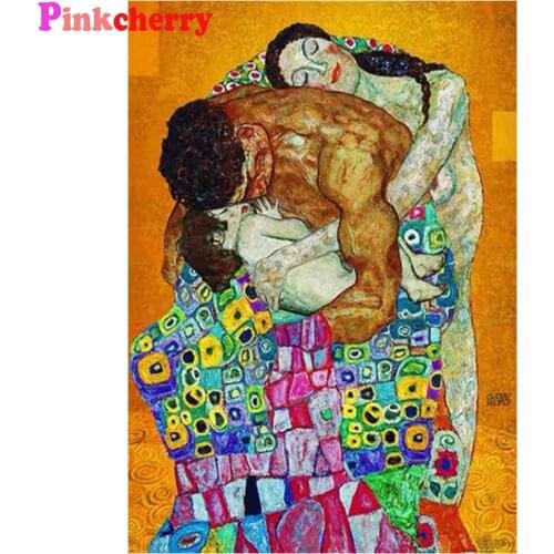 Sweet Family full square round diamond painting kit Diamond embroidery mosaic handmade Gustav Klimt decoration,Love home Gift