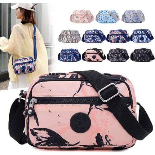 Fashion Cloth Women Crossbody Bag with Print Colorful Small Nylon Fabric Shoulder Bag Female Cross Body Bags for Women Summer