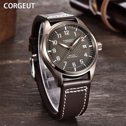 CORGEUT Men’s Classic Pilot Watches Clock Top Luxury Brand Business Wristwatch Quartz Unique Luminous Clock relogio masculino