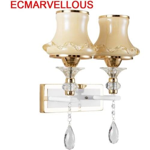 De Pared Sconce Bedroom Mural Interieur Lampen Modern Crystal Wandlamp Light For Home Applique Murale Luminaire Wall Lamp