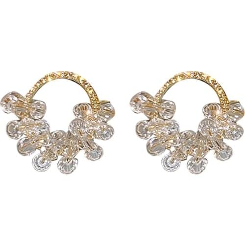 New Arrival Fashion Drop Earrings Crystal Trendy Geometric Women Dangle Earrings Simple Elegant Female Jewelry